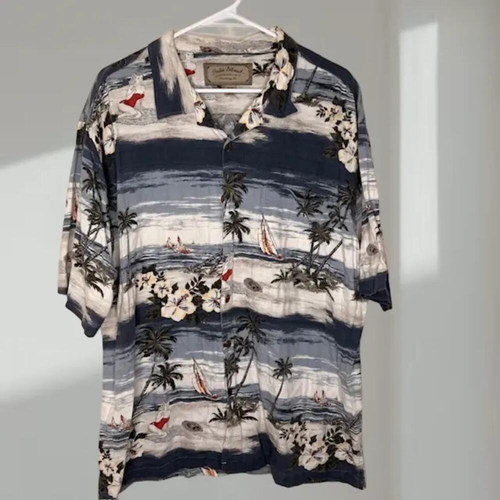 Palm Island Clothing Co. Hawaiian Print Button-Up Shirt (Men’s XL)